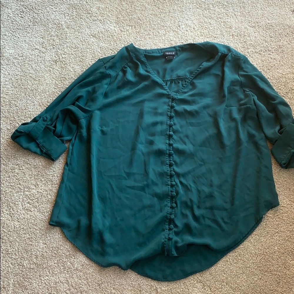 Torrid Green Georgette Top